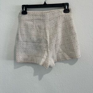 Zara Cream and Gold Shorts - Size S